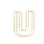 8" Tall Gold Freestanding 3D Decorative Wire Letter, Wedding Centerpiece - U