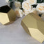 Set of 2 Glass Flower Vases Geometric Design Matte Gold - Stylish Modern Candle Holder Centerpieces 5", 8"