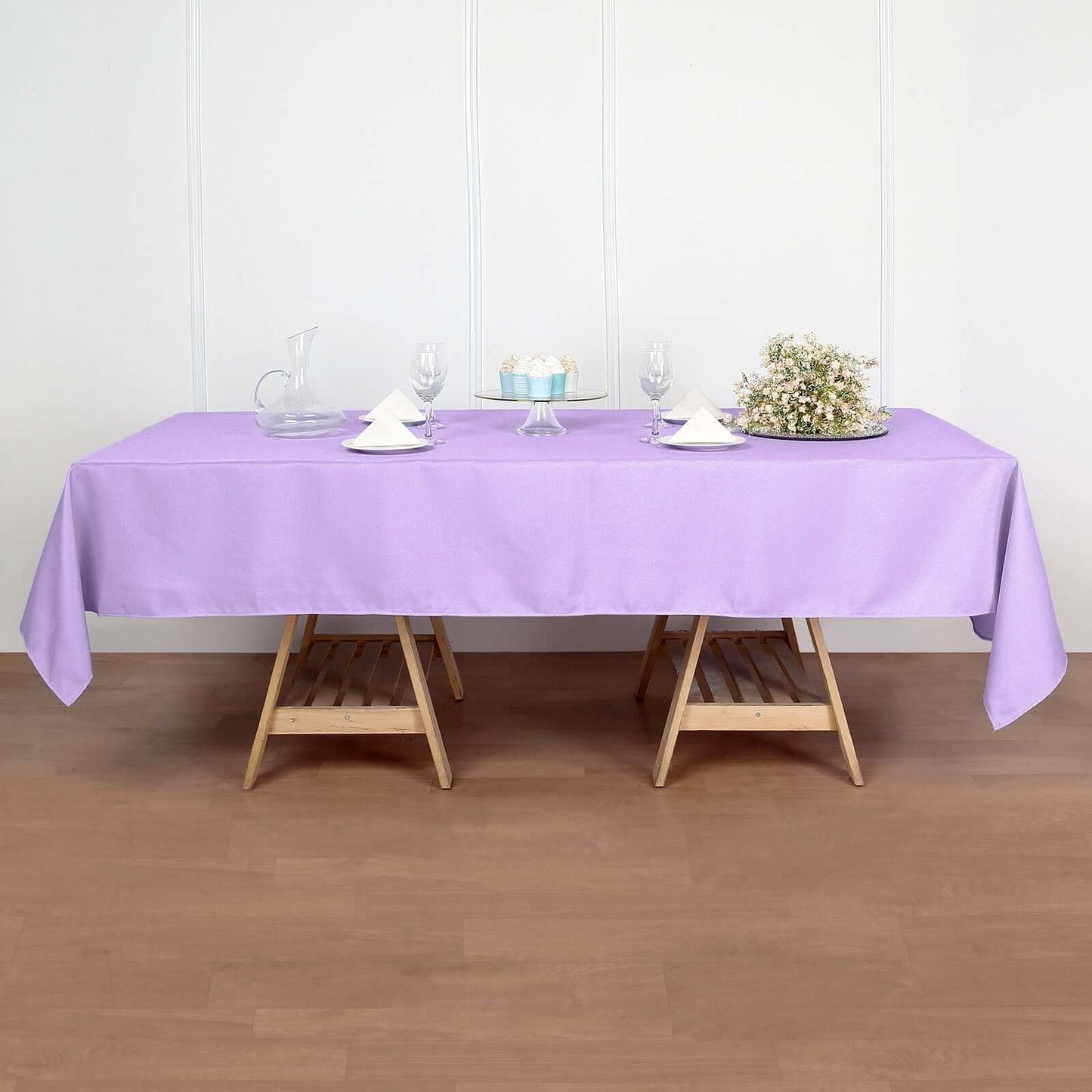 Polyester 60"x102" Rectangle Tablecloth Lavender Lilac - Durable and Stylish Table Cover