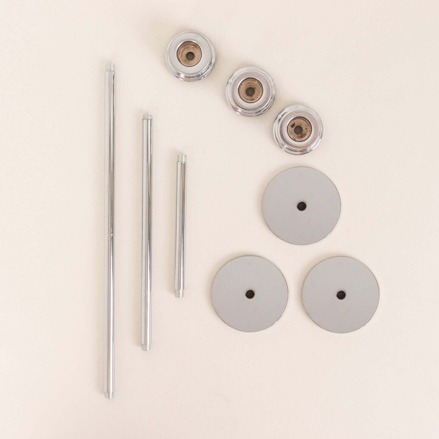 Set of 3 Tall Silver Metal Taper Candlestick Holders, Clear Glass Hurricane Candle Stands With Chimney Candle Shades 16", 20", 24"