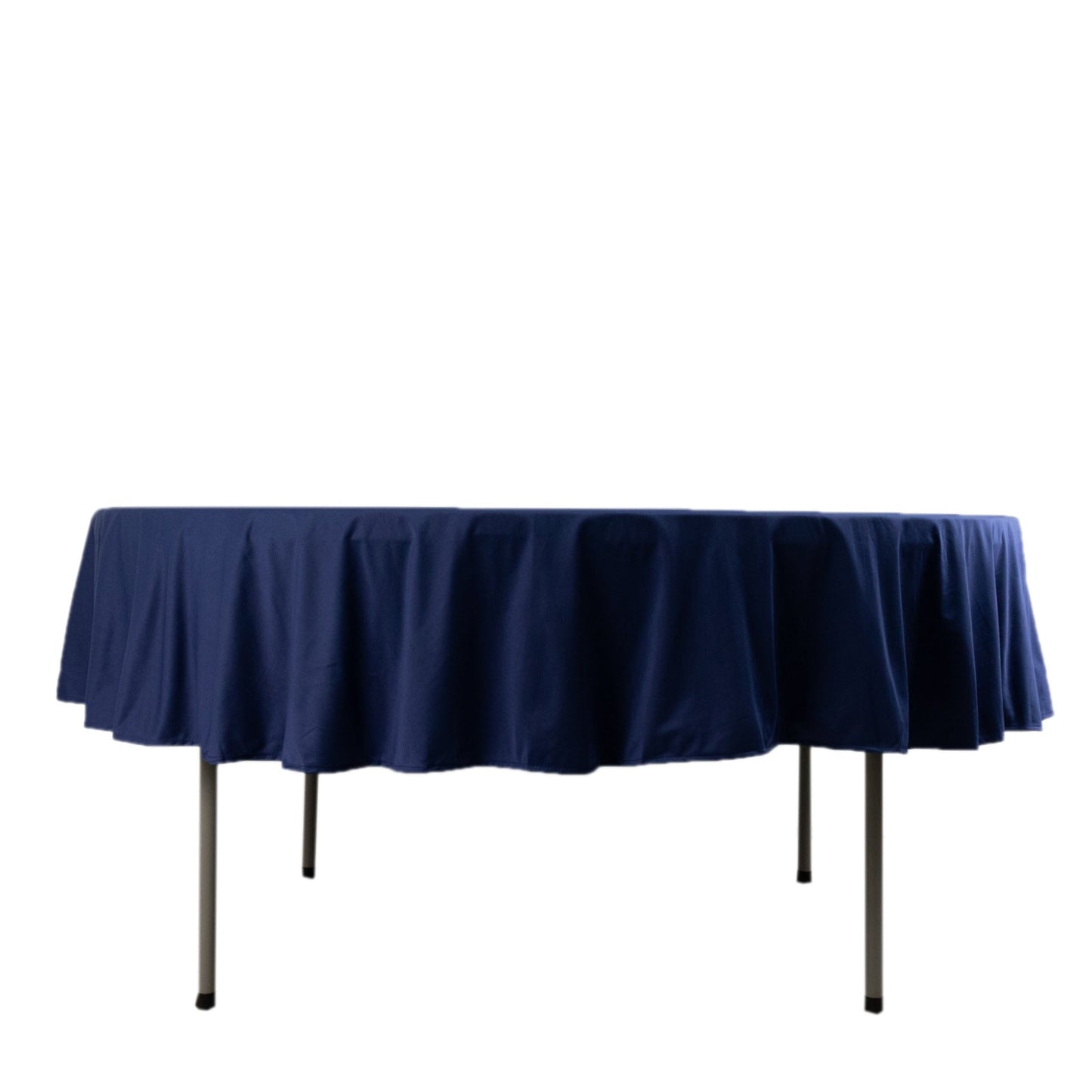 Scuba Round 90" Tablecloth Navy Blue - Wrinkle Free & Stain Resistant Table Cover