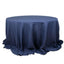 Fire Retardant Premium Polyester 132" Round Tablecloth Navy Blue - High-Performance Seamless Table Cover