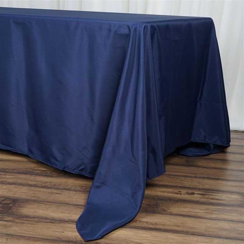 Polyester 72"x120" Rectangle Tablecloth Navy Blue - Durable and Stylish Table Cover