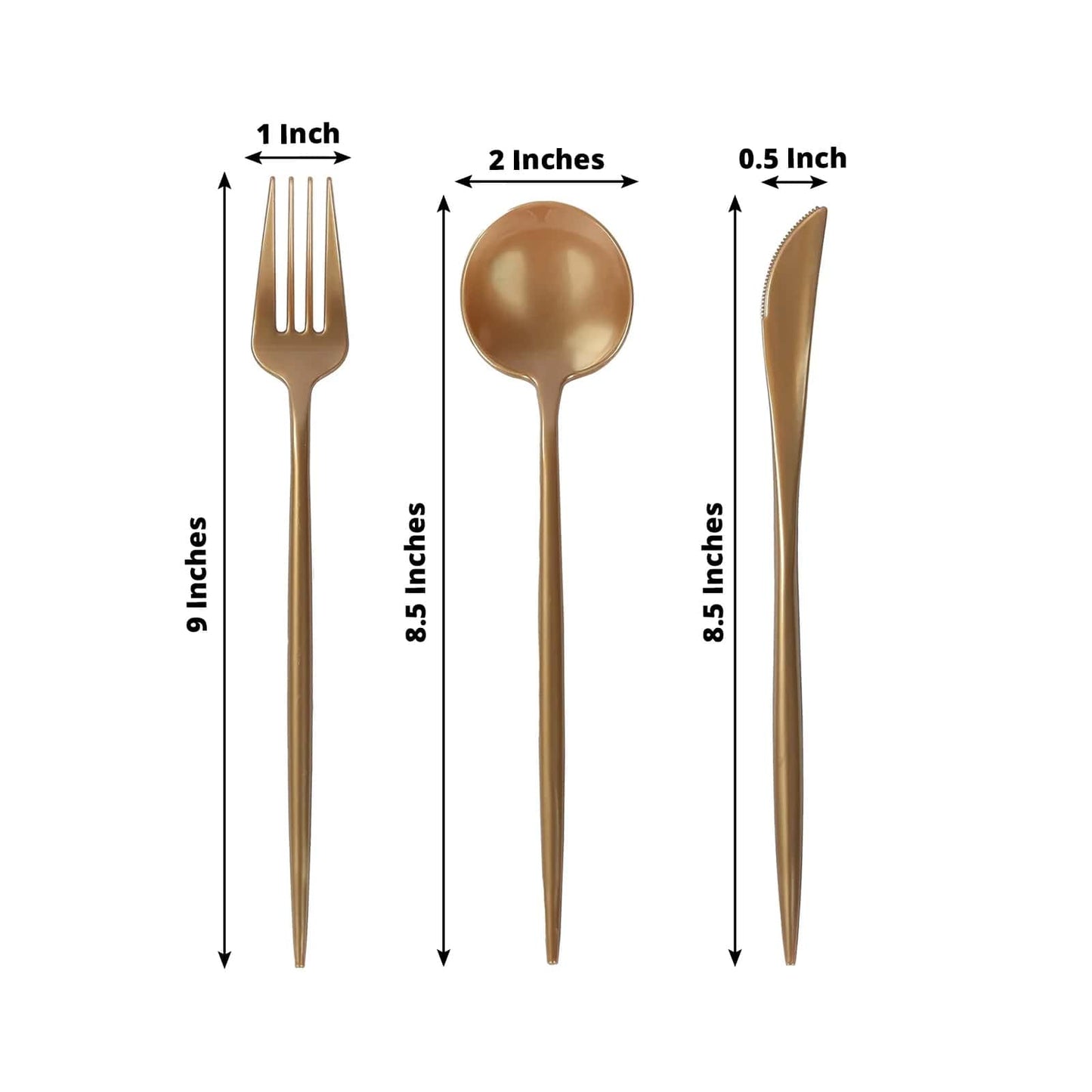 60 Pack Plastic Silverware Set, Gold Heavy Duty Disposable Sleek Utensil Cutlery