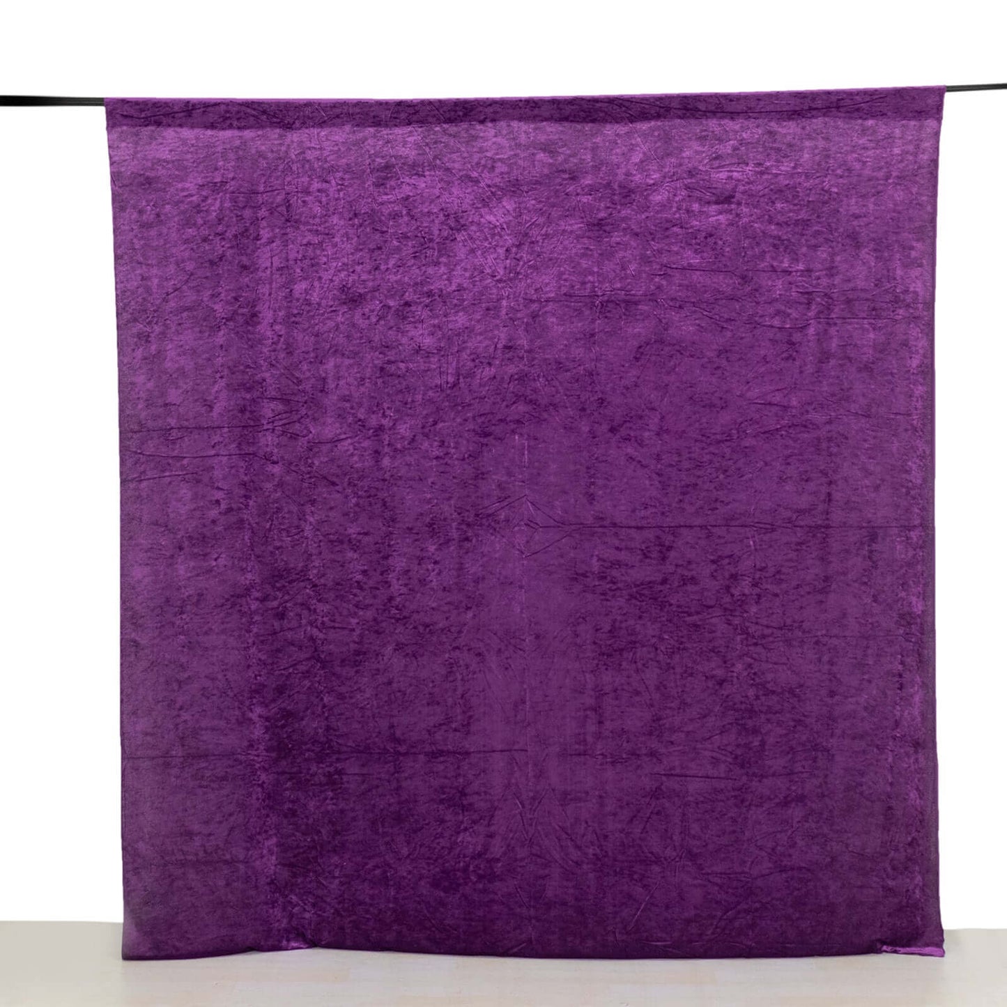Purple Crushed Velvet Backdrop Curtain â€“ 8ft x 8ft Event Drape with Rod Pocket, Privacy Panel for Photo Booths & Events