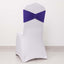 5 Pack Spandex Chair Sashes Purple Ruffled Style - Wide Easy to Use Stretch Chair Bands 8"x13"