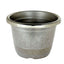 14" Silver Chrome Finished Rim Large Barrel Planter Pot, Indoor Outdoor Decorative Flower Pot