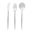 24-Pack Plastic Flatware Set in Silver - Heavy Duty Disposable Modern Silverware 8"