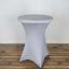 Spandex 30" Round Cocktail Table Cover Silver - Easy to Maintain Stretch Fitted Highboy Tablecloth