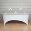 Stretch Spandex 72"x30" Rectangle Table Top Cover Metallic Silver - Easy to Install Fitted Table Topper Cap