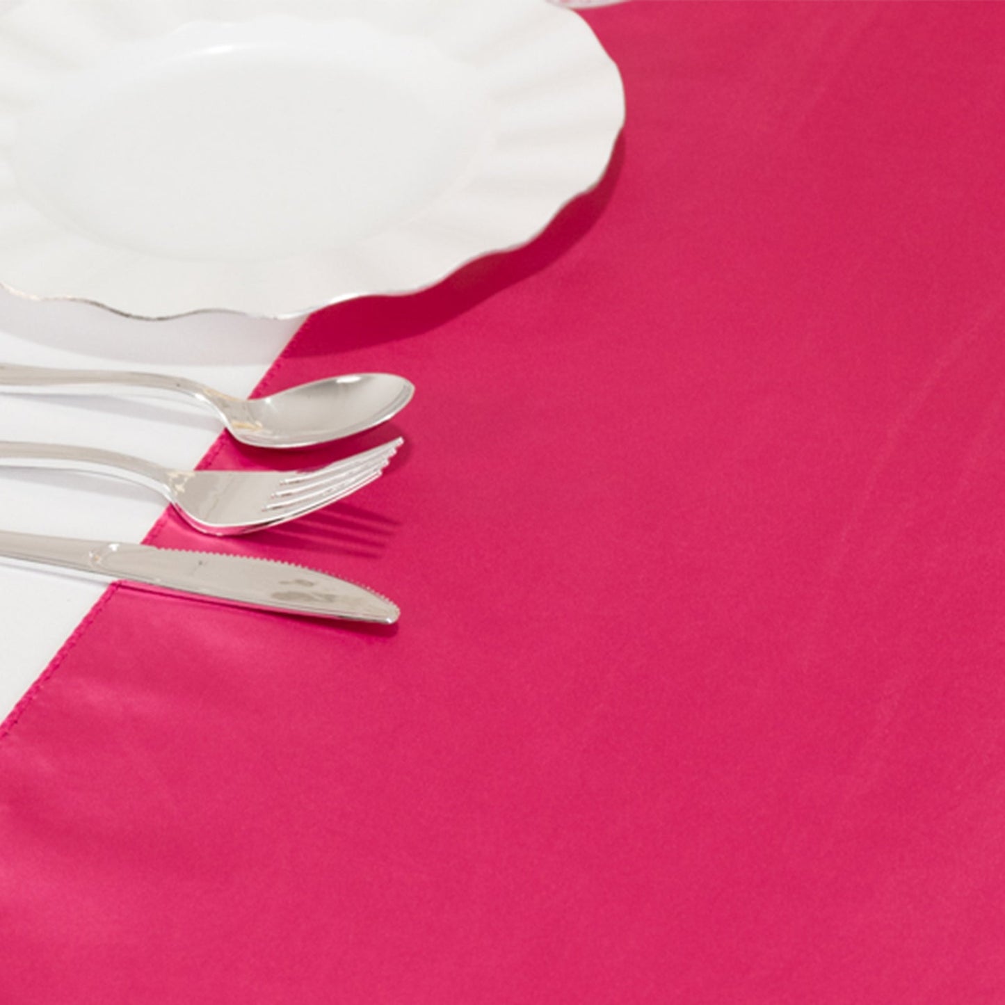 Lamour Satin 12"x108" Table Runner Fuchsia - Smooth & Lustrous Finish