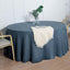 Faux Linen 120" Round Tablecloth Blue - Slubby Texture Wrinkle-Resistant Seamless Table Cover