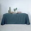 Faux Linen 90"x132" Rectangular Tablecloth Blue - Slubby Texture Wrinkle-Resistant Seamless Table Cover