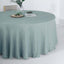 Faux Linen 120" Round Tablecloth Dusty Blue - Slubby Texture Wrinkle-Resistant Seamless Table Cover