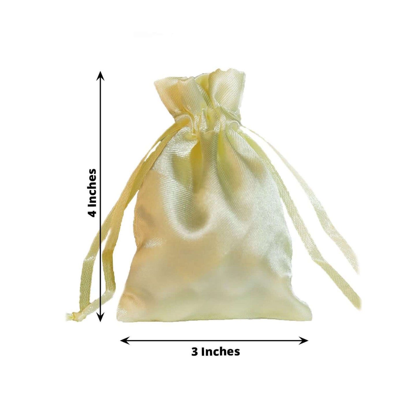 12 Pack 3"x4" Yellow Satin Drawstring Wedding Party Favor Gift Bags