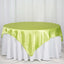Satin 72"x72" Table Overlay Square Tablecloth Apple Green - Smooth Finish Table Cover