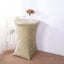 Crushed Velvet Spandex 30" Round Cocktail Table Cover Beige Smooth Highboy Tablecloth