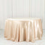 Satin 132" Round Tablecloth Beige - Stylish Seamless Table Cover
