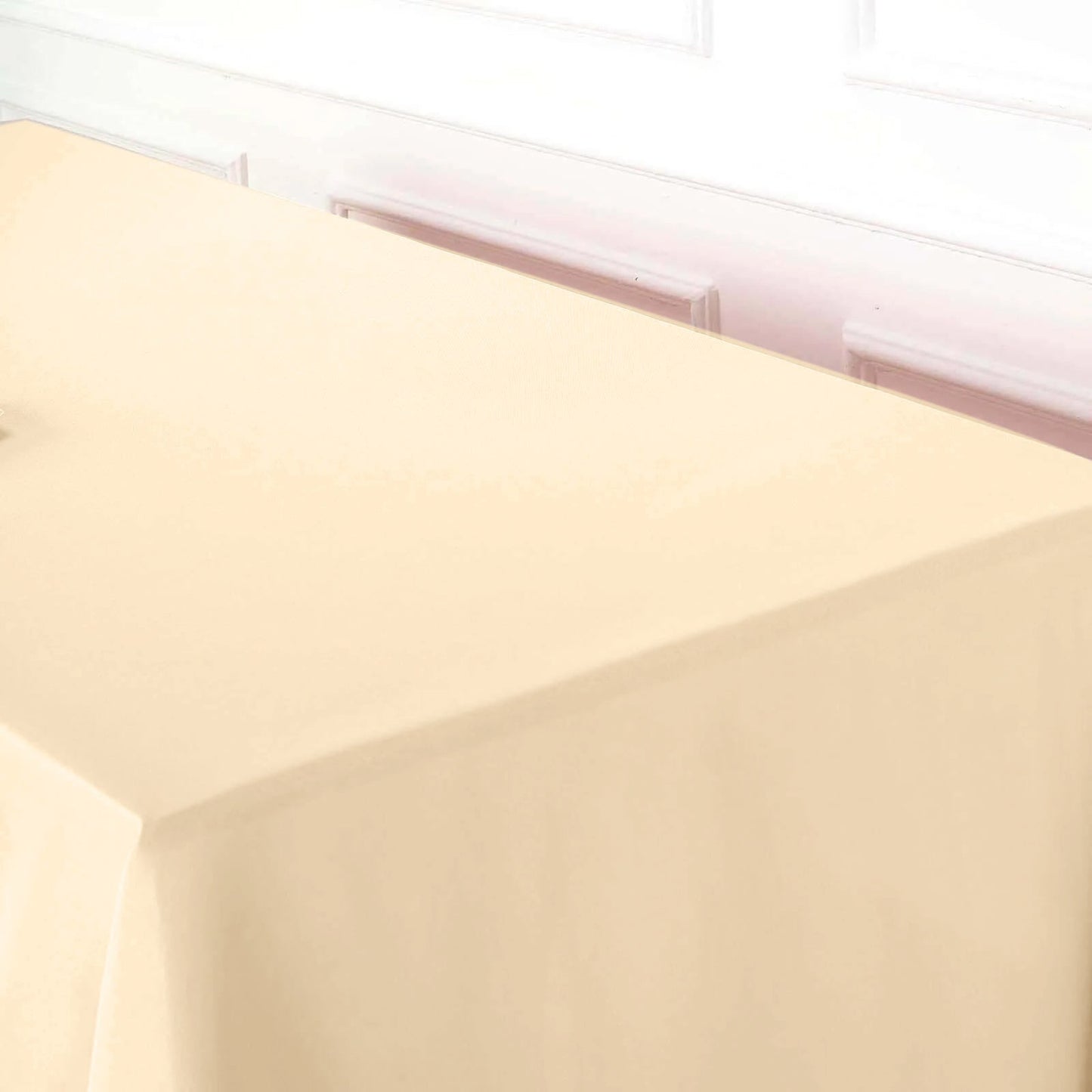 Polyester 60"x102" Rectangle Tablecloth Beige - Durable and Stylish Table Cover