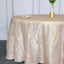 Taffeta 120" Round Tablecloth Beige - Seamless Accordion Crinkle Table Cover