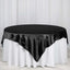 Satin 72"x72" Table Overlay Square Tablecloth Black - Smooth Finish for Luxurious Events