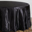 Satin 108" Round Tablecloth Black - Smooth and Lustrous Table Cover for Weddings & Events
