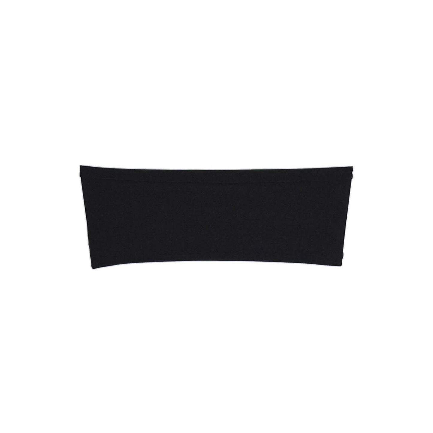 5 Pack Stretch Spandex Chair Sashes Black - Fitted Finish Two Ply Heavy Duty Chair Bands 5"x12"