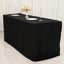 Fitted Polyester 72"x24"x42" Rectangle Tablecloth Black - Secure Fit for Elevated Tables