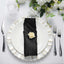 5 Pack Taffeta 20"x20" Napkins Black - Accordion Crinkle Dinner Napkins