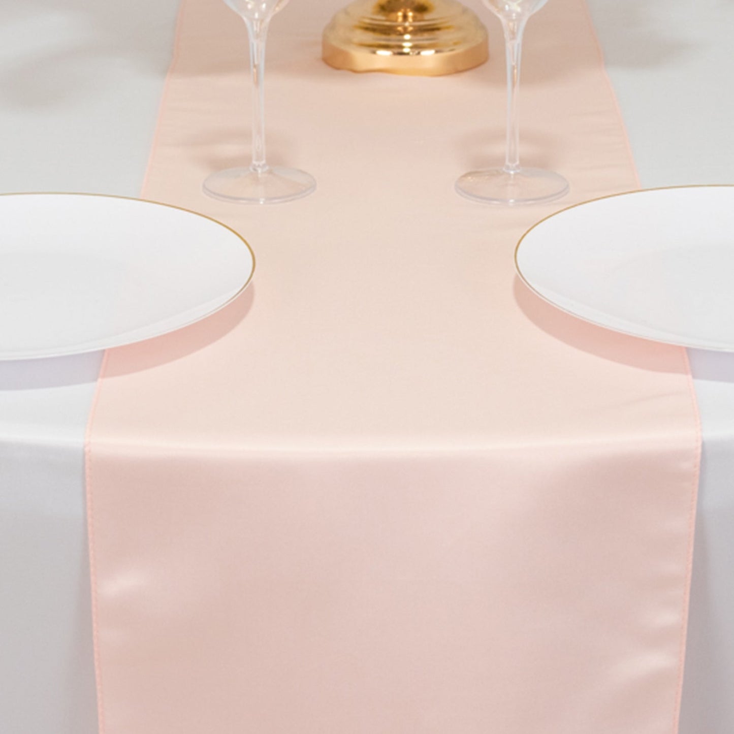 Lamour Satin 12"x108" Table Runner Blush - Smooth & Lustrous Finish