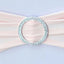 5 Pack Stretch Spandex Chair Sashes Blush - Reusable Chair Bands with Silver Diamond Ring Slide Buckle 5"x14"