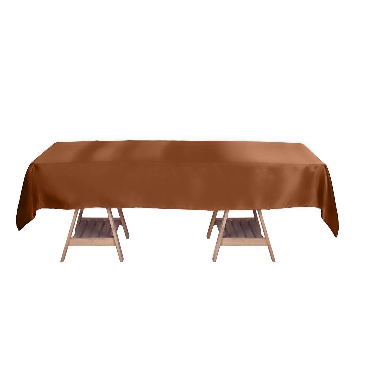 Satin Rectangular 60"x102" Tablecloth Cinnamon Brown - Smooth and Lustrous Table Cover