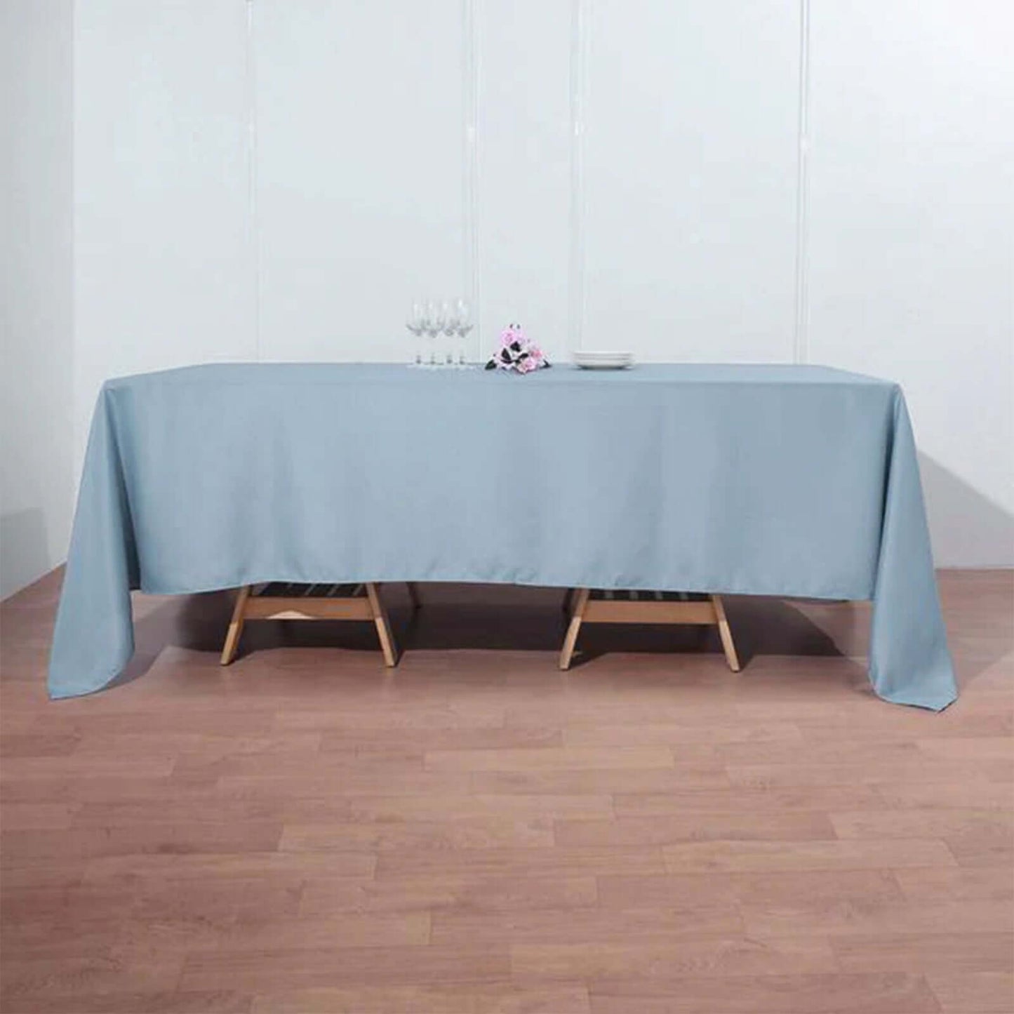 Polyester 72"x120" Rectangle Tablecloth Dusty Blue - Durable and Stylish Table Cover