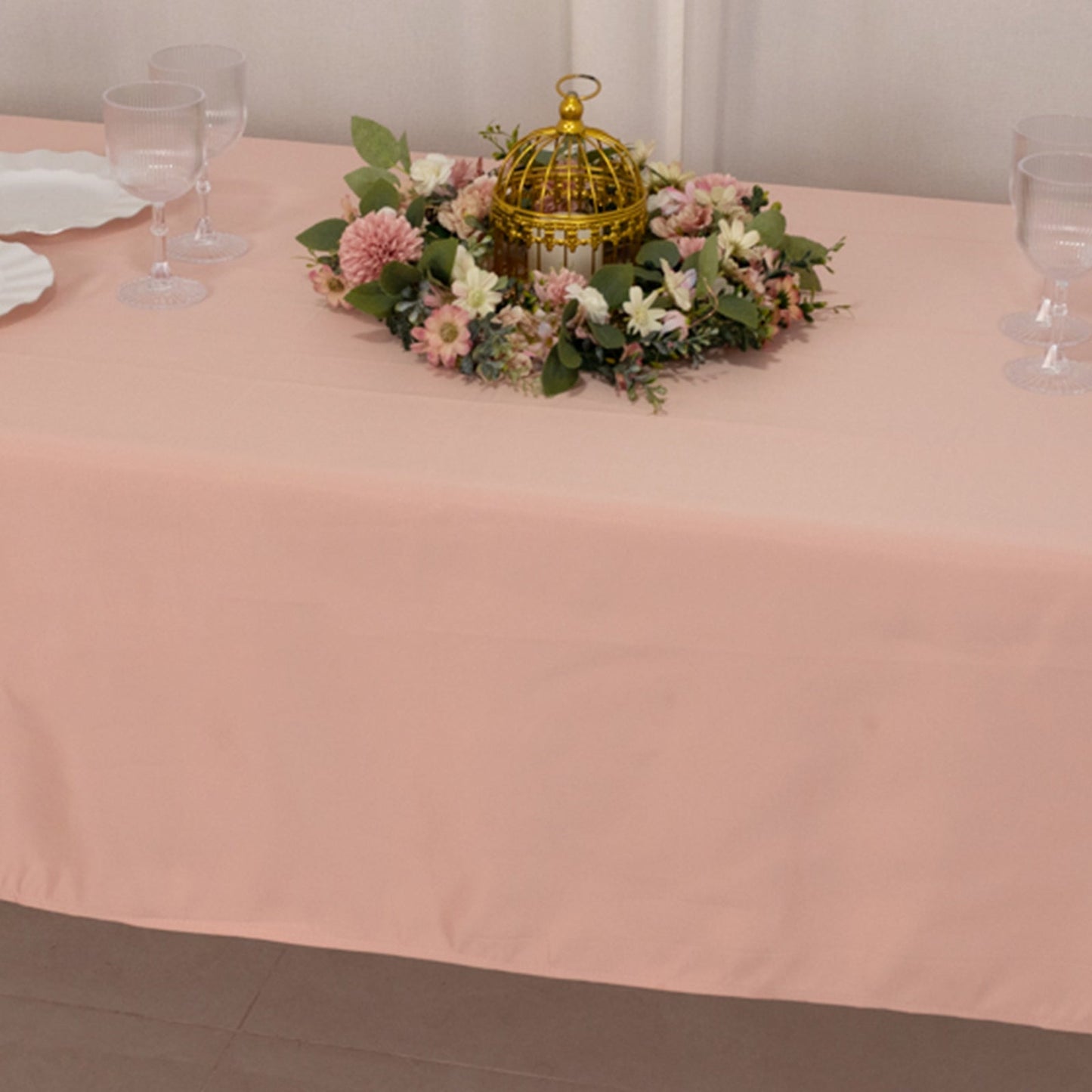 Lamour Satin 60"x102" Rectangle Tablecloth Dusty Rose - Durable & Silky Soft Feel Table Cover