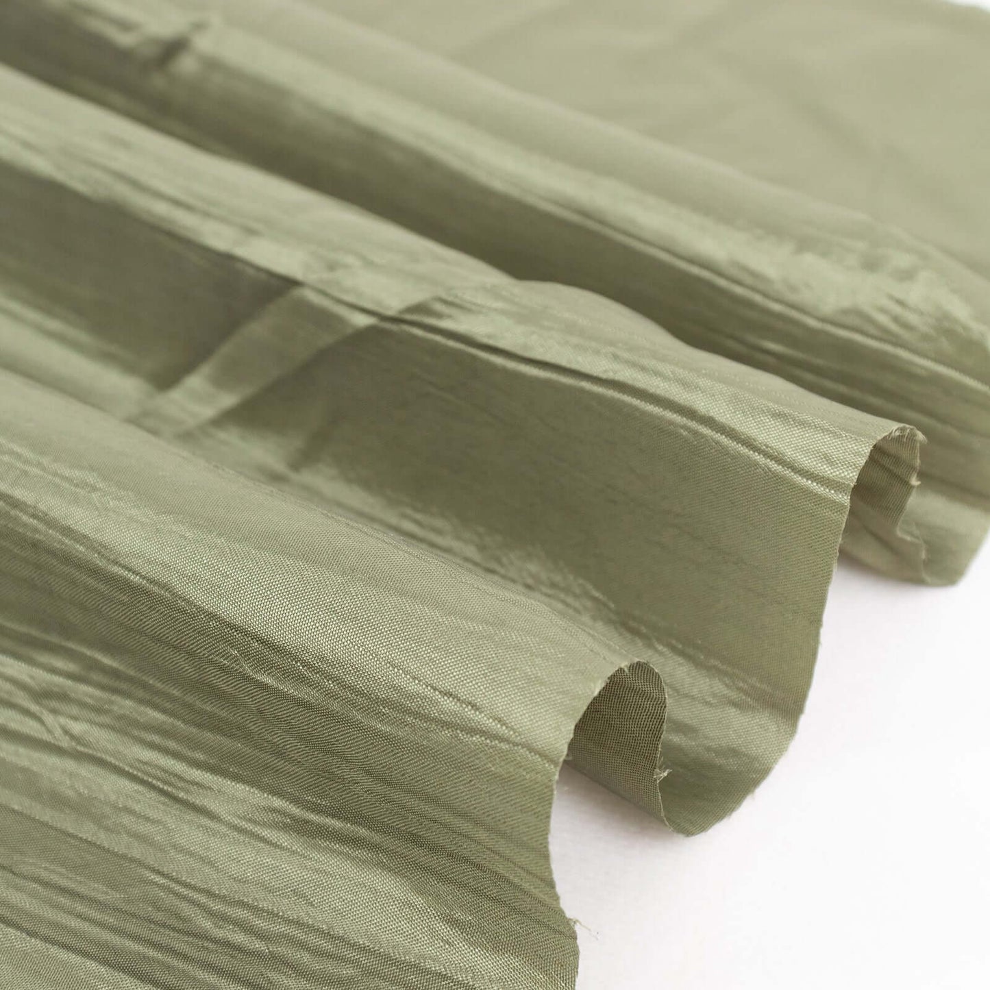 54"x10 Yards Dusty Sage Green Accordion Crinkle Taffeta Fabric Bolt