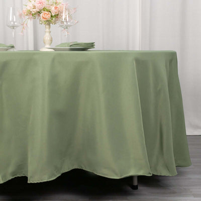 Premium Polyester 108" Round Tablecloth Dusty Sage Green - Wrinkle-Resistant 220GSM Table Cover