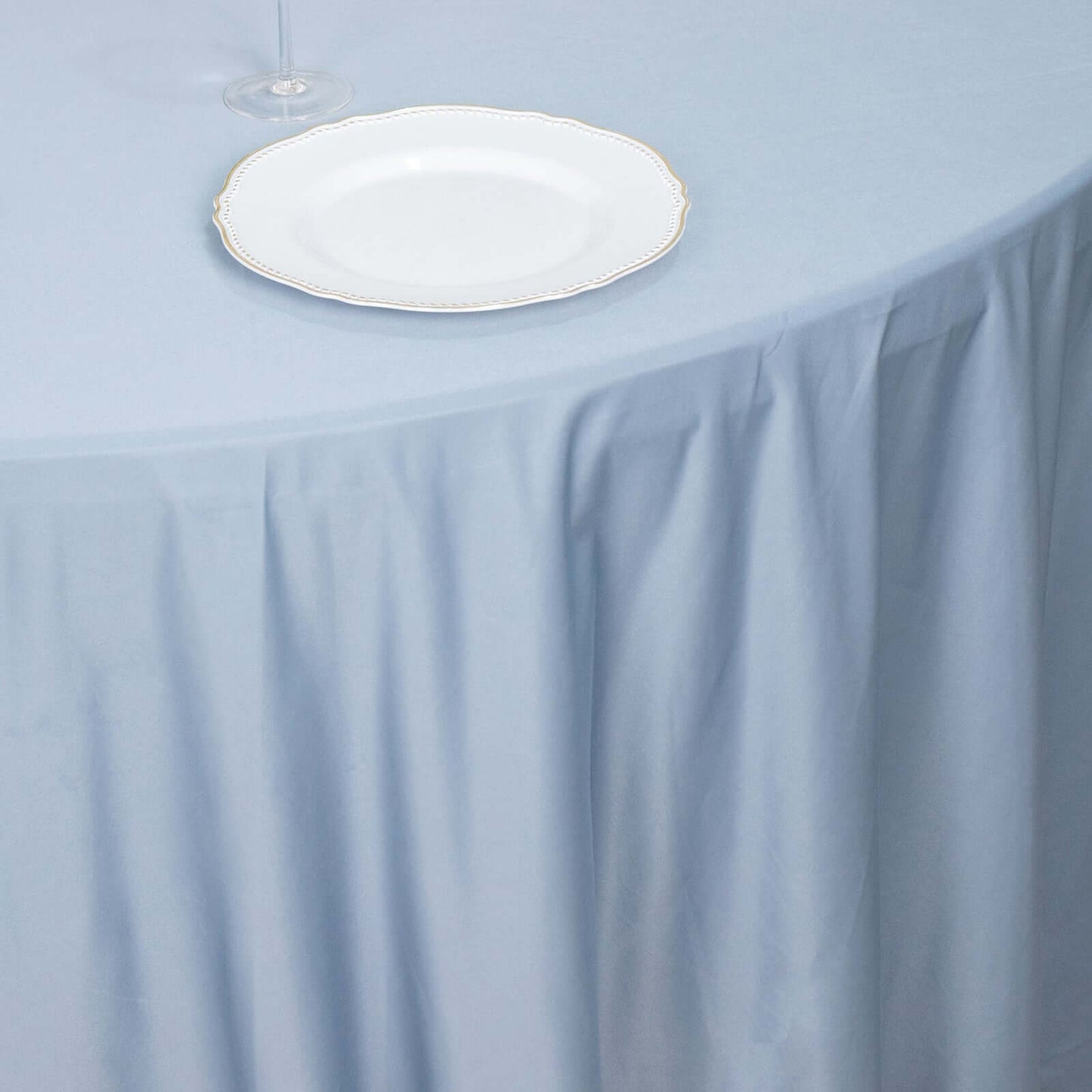 Scuba Round 120" Tablecloth Dusty Blue - Wrinkle Free & Stain Resistant Seamless Table Cover