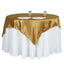 Satin 60"x60" Table Overlay Square Tablecloth Gold - Smooth Silky Touch Table Cover for Sophisticated Events