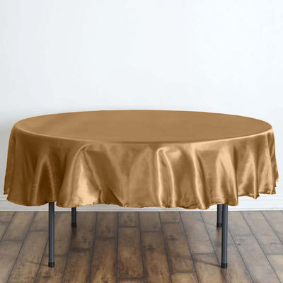 Satin 90" Round Tablecloth Gold - Smooth and Lustrous Table Cover