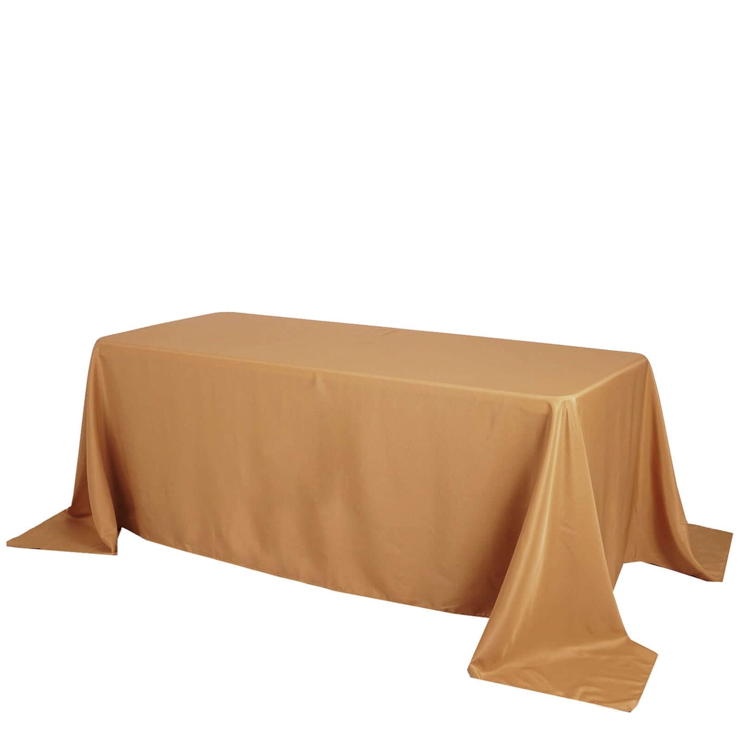 Polyester 90"x156" Rectangle Tablecloth Gold - Seamless Wrinkle-Resistant Design for Sophisticated Gatherings