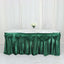 Satin 14ft Table Skirt Hunter Emerald Green - Pleated Double Drape Table Cover