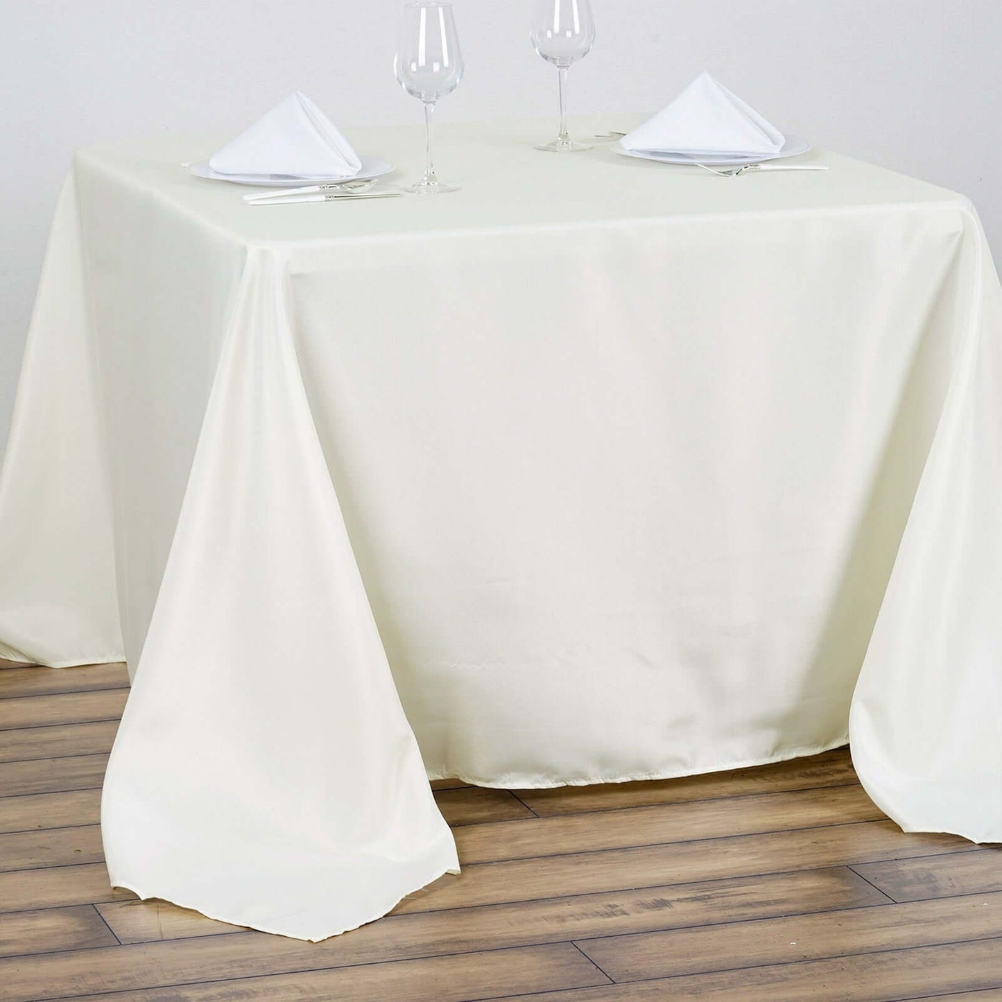 Polyester Square 90"x90" Tablecloth Ivory - Wrinkle-Resistant & Durable Table Cover