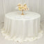 Cotton Blend 132" Round Tablecloth Ivory - Seamless Wrinkle-Resistant Table Cover
