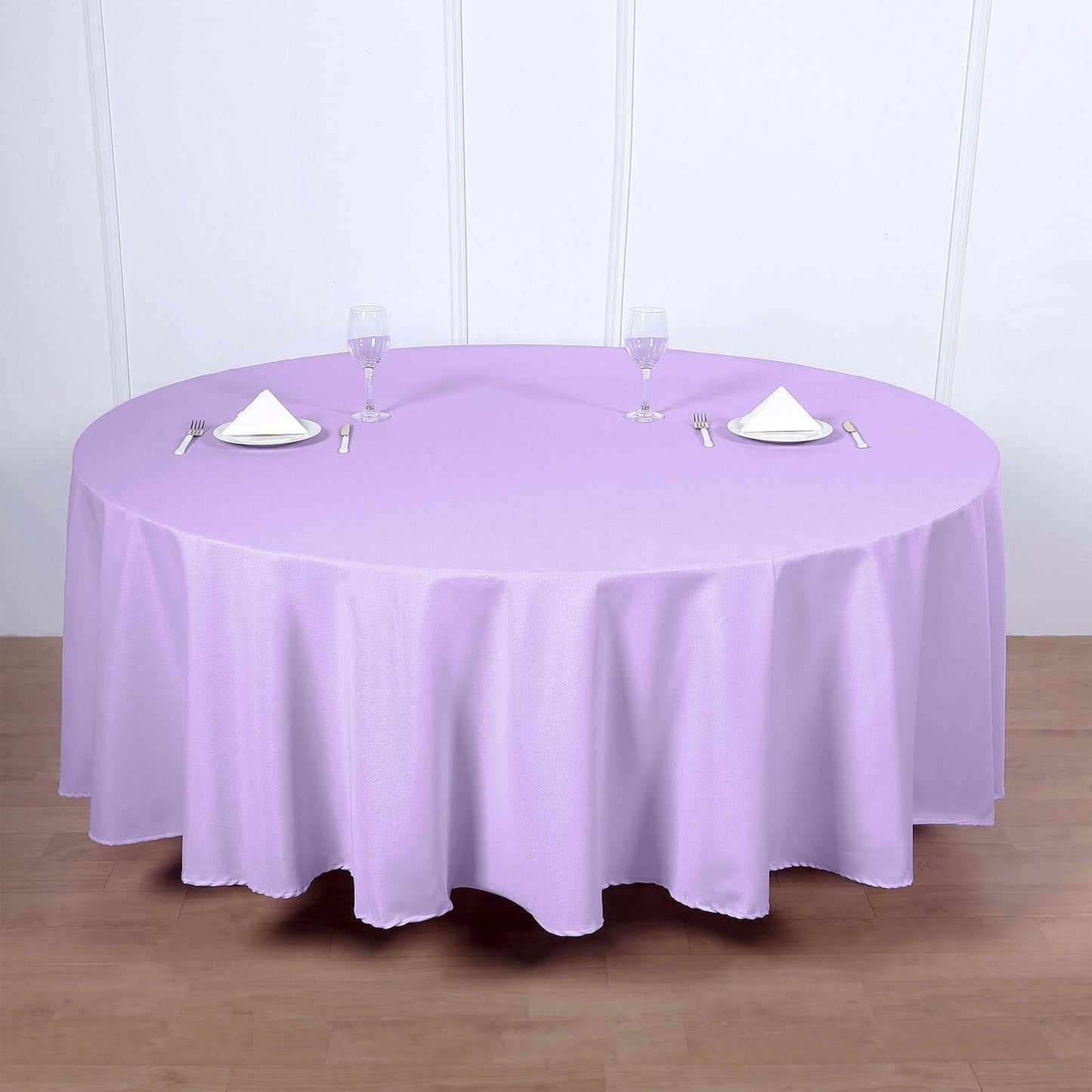 Polyester 108" Round Tablecloth Lavender Lilac - Wrinkle-Resistant Table Cover