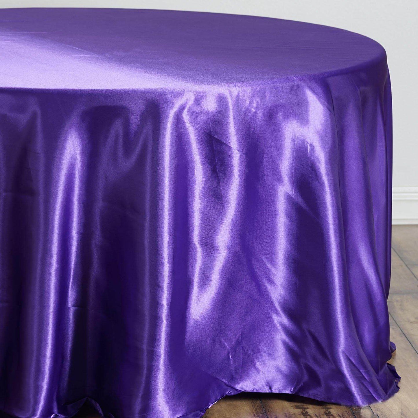 Satin 108" Round Tablecloth Purple - Smooth and Lustrous Table Cover