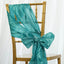 5 Pack Taffeta Chair Sashes Turquoise Pintuck Pattern with Smooth Metallic Finish 7"x106"