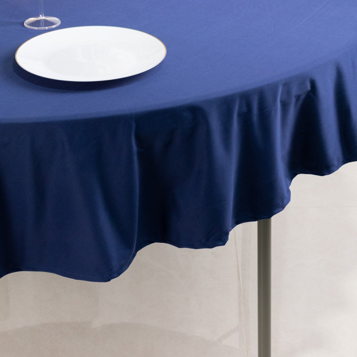 Scuba Round 70" Tablecloth Navy Blue - Wrinkle Free & Stain Resistant Table Cover