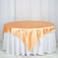 Satin 72"x72" Table Overlay Square Tablecloth Peach - Smooth Finish Table Cover