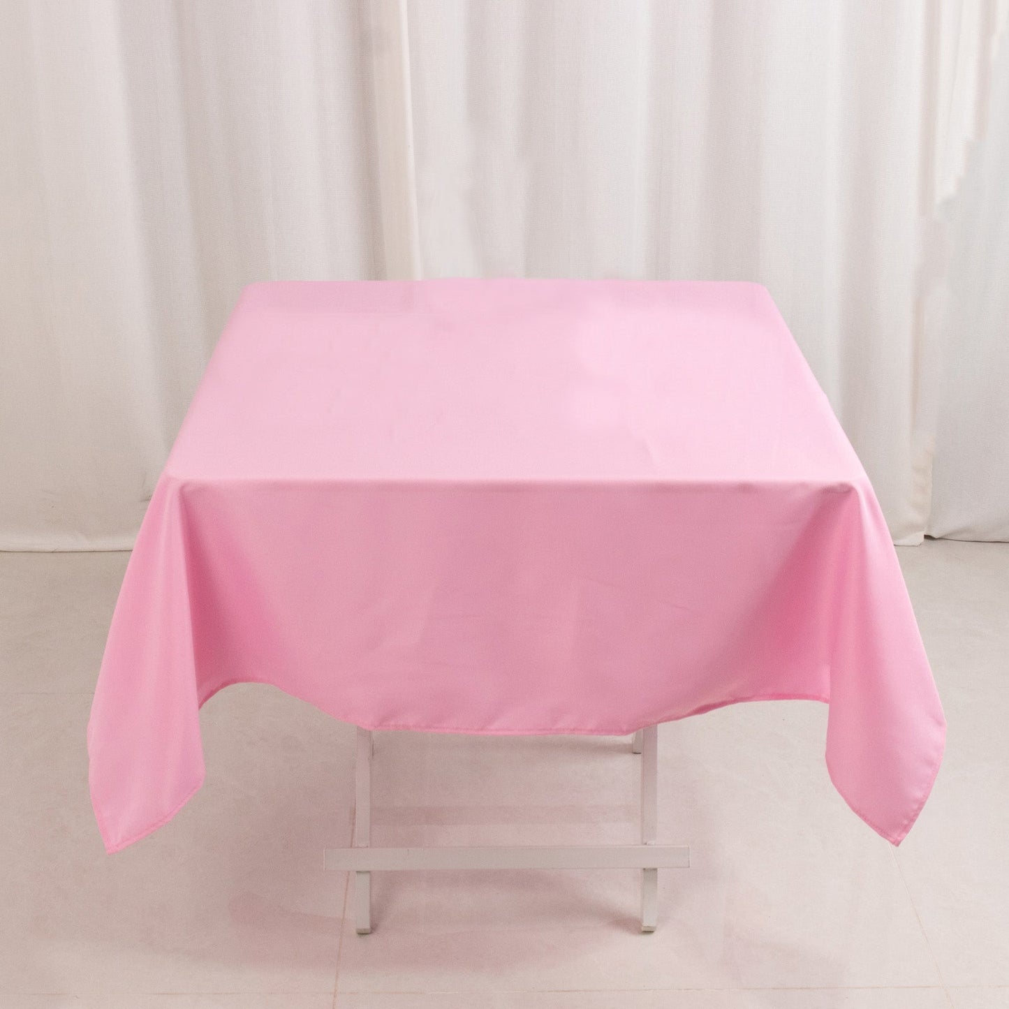 Premium Polyester 54"x54" Square Tablecloth Pink - Stain and Wrinkle-Resistant 220GSM Table Cover