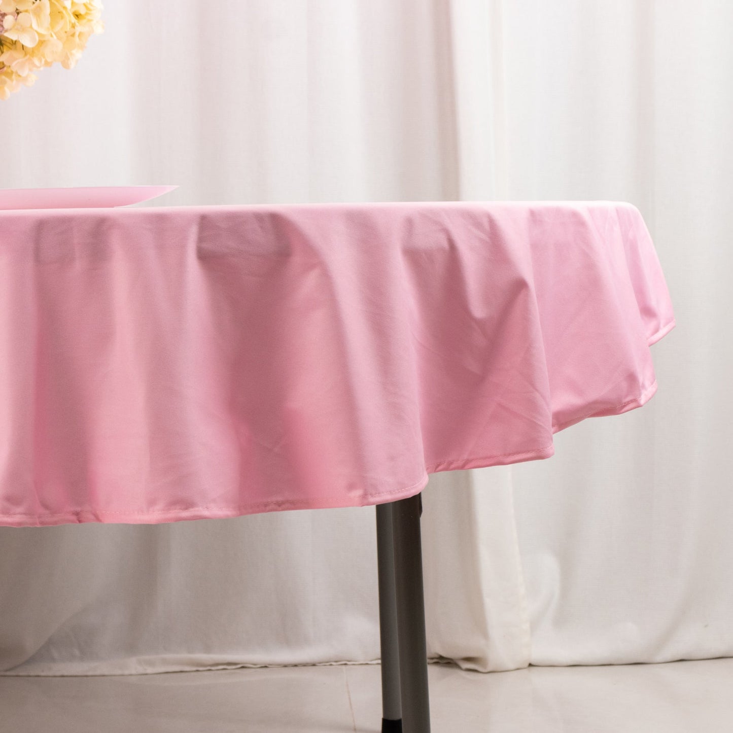Scuba Round 70" Tablecloth Pink - Wrinkle Free & Stain Resistant Table Cover